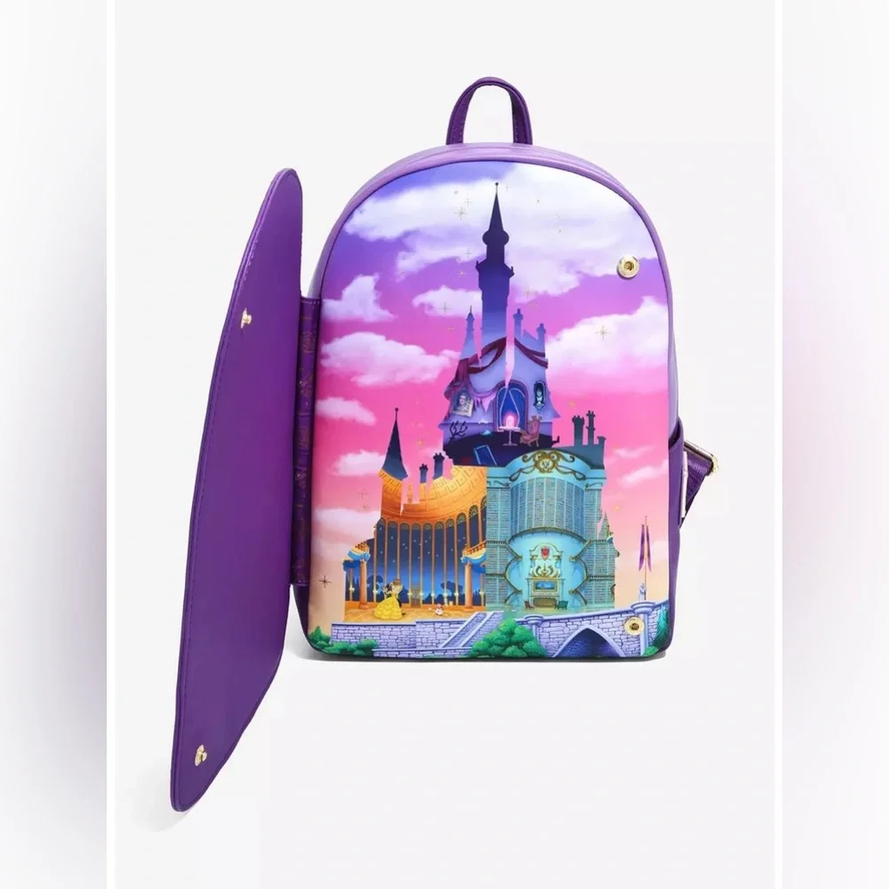 Loungefly Disney Beauty and the Beast Castle Portrait Mini Backpack